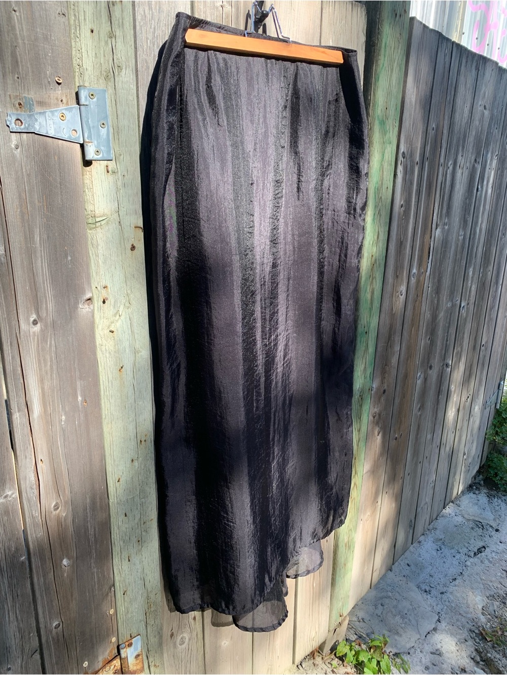 MUSE Christian Chenail Black Asymmetrical Textured Maxi Skirt Size 12 (Fits Medi